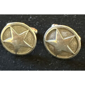 Artist Signed ML Sterling Lone Star Cufflinks Country Western Rodeo Cowboy EUC